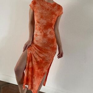 MICHAEL KORS ORANGE TIE DYE DRESS SIZE M